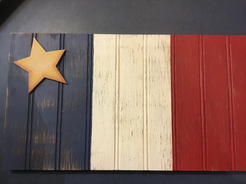 Wooden Decoration: Old Acadian Flag