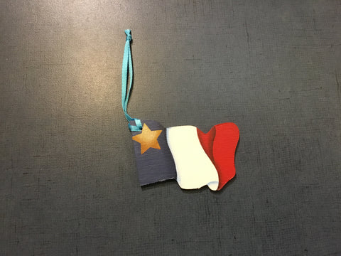 Wooden Decoration: Acadian Flag Ornament