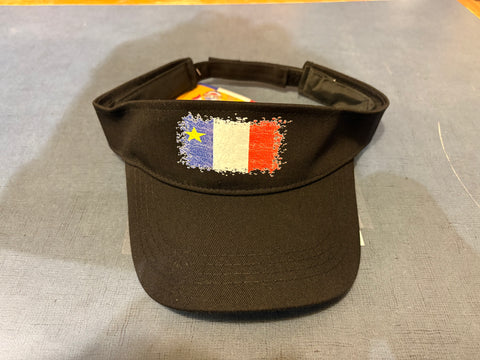 Acadian Distressed Flag Black Visor